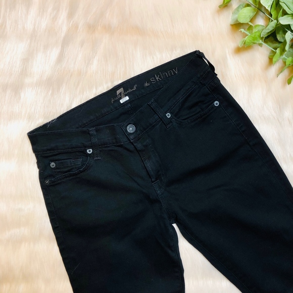 7 For All Mankind The Skinny Black Jeans - Picture 2 of 9